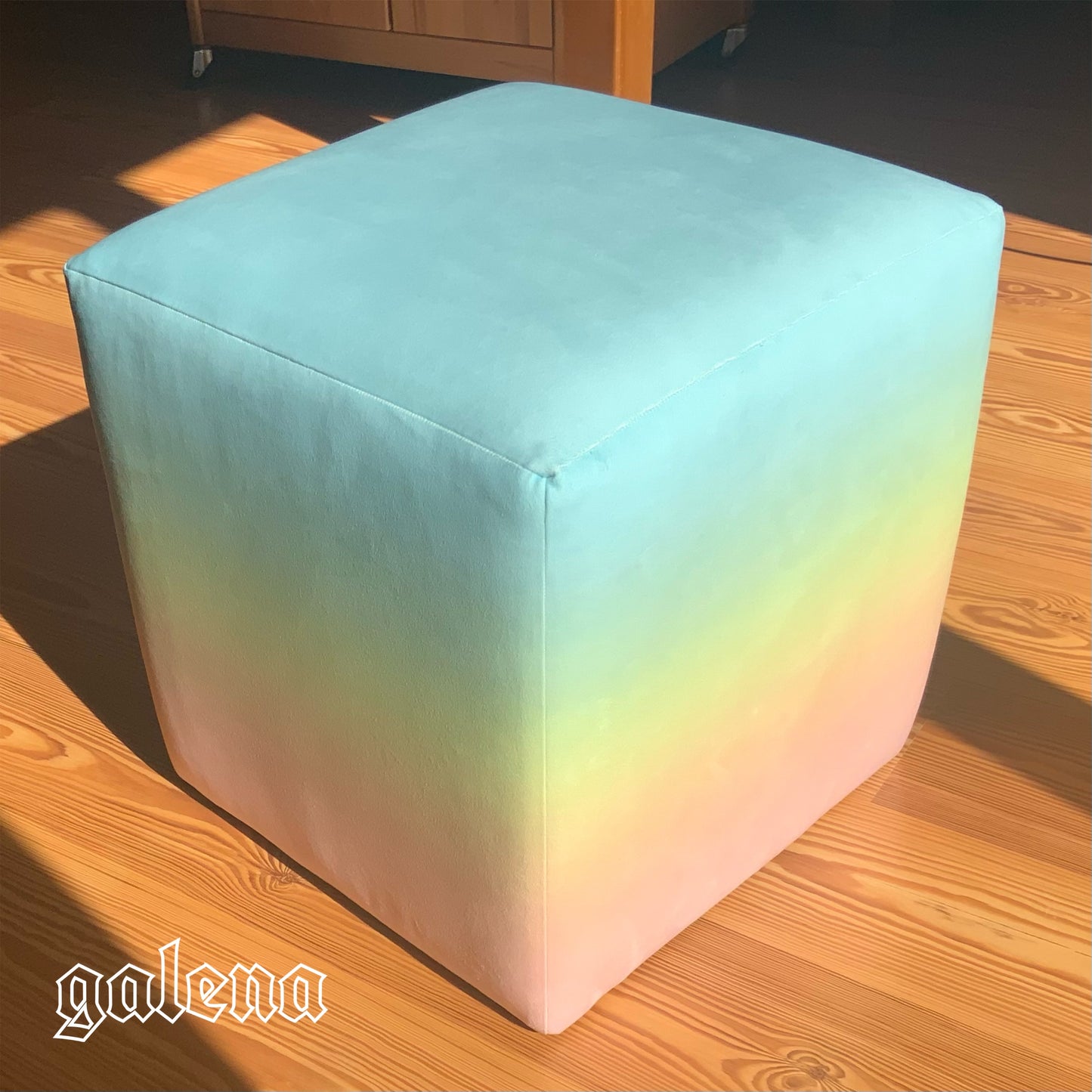 GALENA Rainbow Pastel Ottoman Pouf